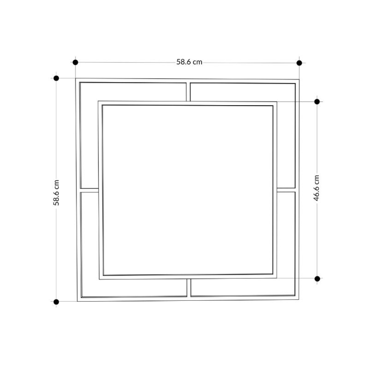 Καθρέφτης τοίχου Corner Megapap αλουμινίου χρώμα χρυσό 58,6x2x58,6εκ.