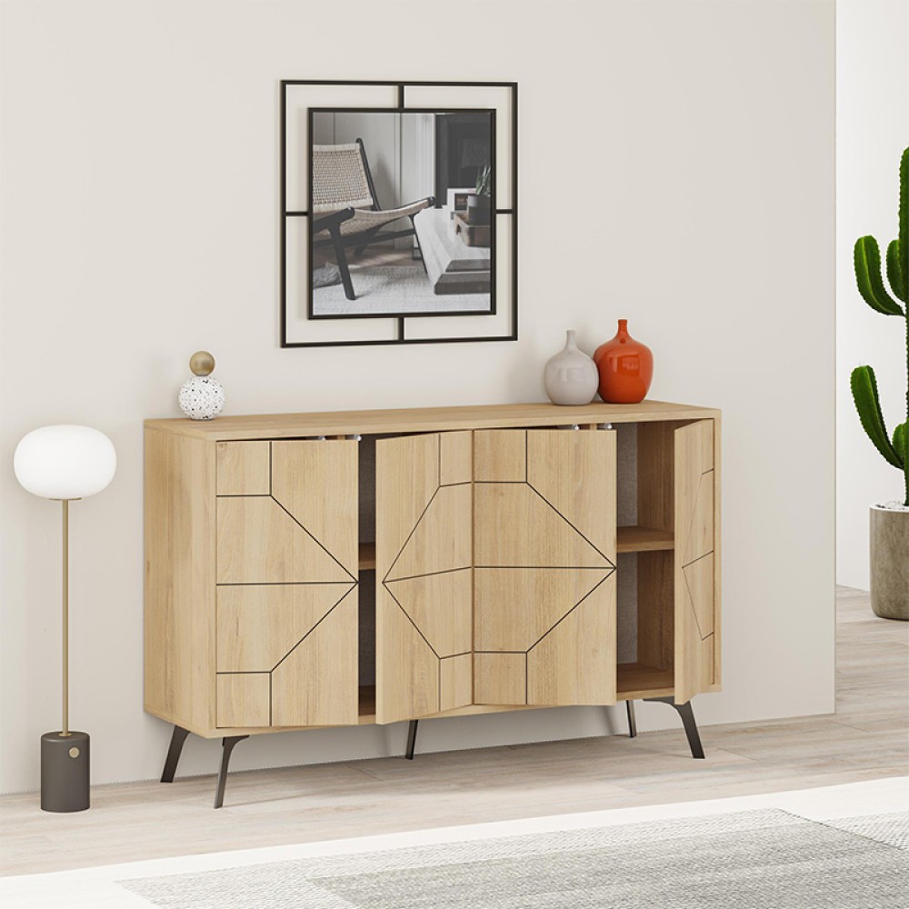 Μπουφές Dune Megapap χρώμα sapphire oak 123x35x77,4εκ.
