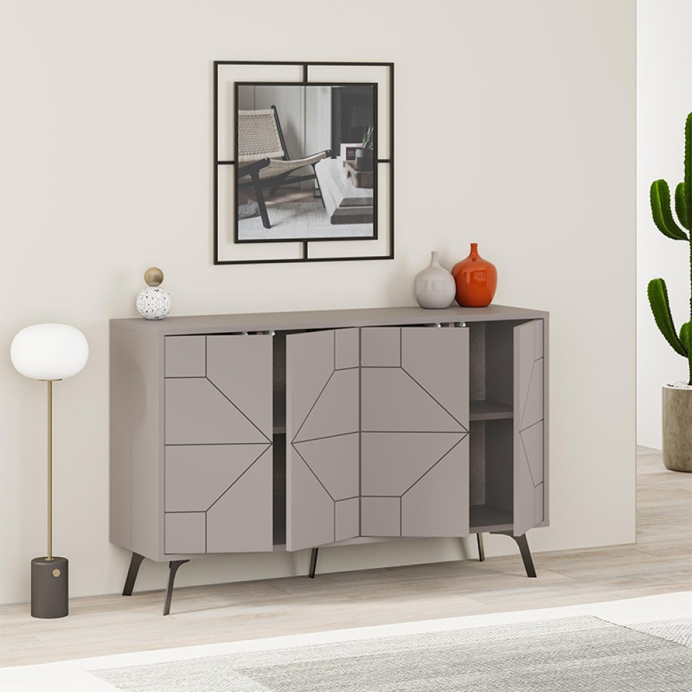 Μπουφές Dune Megapap χρώμα ανοιχτή μόκα 123x35x77,4εκ.