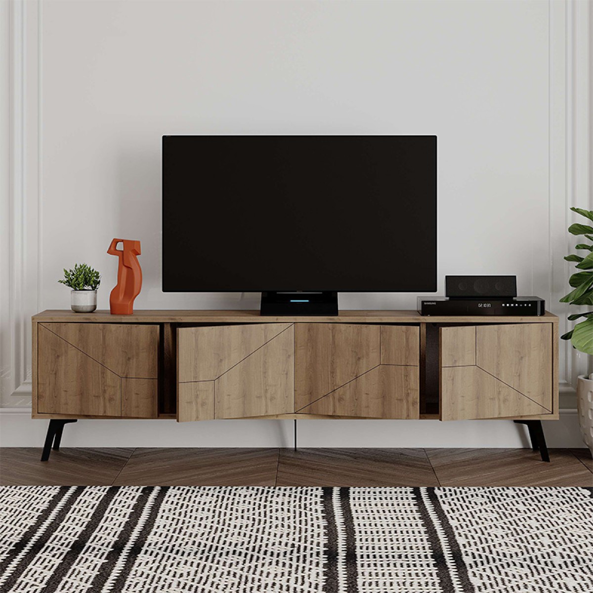 Έπιπλο τηλεόρασης Dune Megapap χρώμα ανοιχτό καρυδί 180x29,6x50εκ.