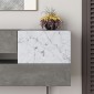 Μπουφές Eros Megapap γκρι ρετρό - λευκό εφέ μαρμάρου 145x40x82εκ.