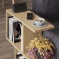 Βοηθητικό τραπεζάκι Homemania Megapap από μελαμίνη χρώμα φυσικό οξιάς 60x20x60εκ.