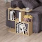 Βοηθητικό τραπεζάκι Homemania Megapap από μελαμίνη χρώμα φυσικό οξιάς 60x20x60εκ.