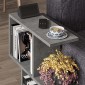 Βοηθητικό τραπεζάκι Homemania Megapap από μελαμίνη χρώμα γκρι ρετρό 60x20x60εκ.