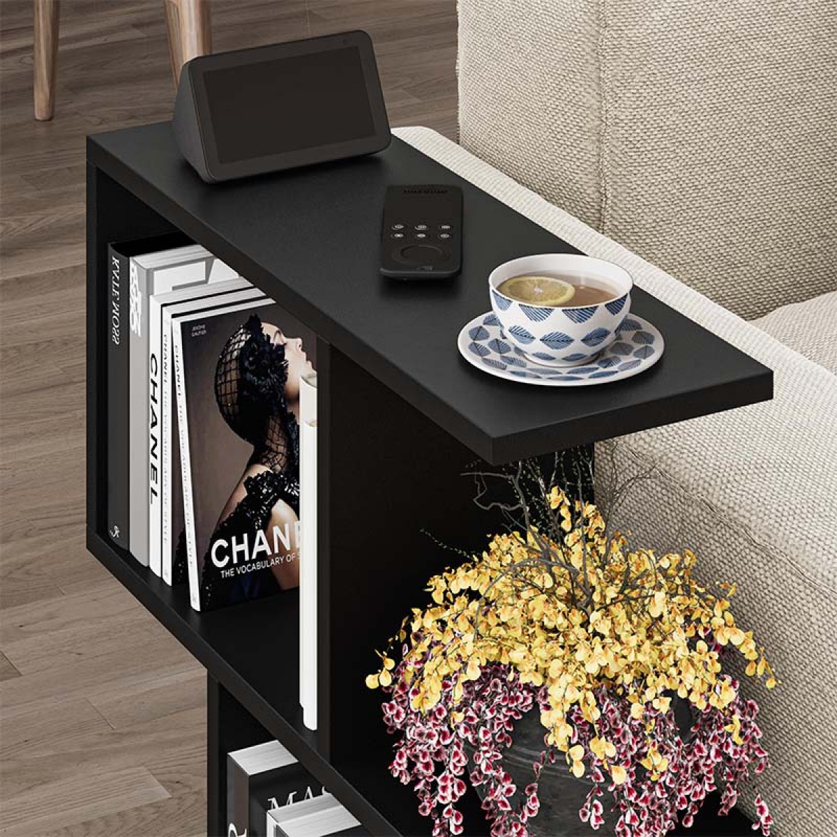 Τραπεζάκι βοηθητικό Homemania Megapap χρώμα μαύρο 60x20x60εκ.