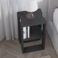 Κομοδίνο - τραπεζάκι βοηθητικό Lonie Megapap από μελαμίνη χρώμα ανθρακί 34x30x55εκ.