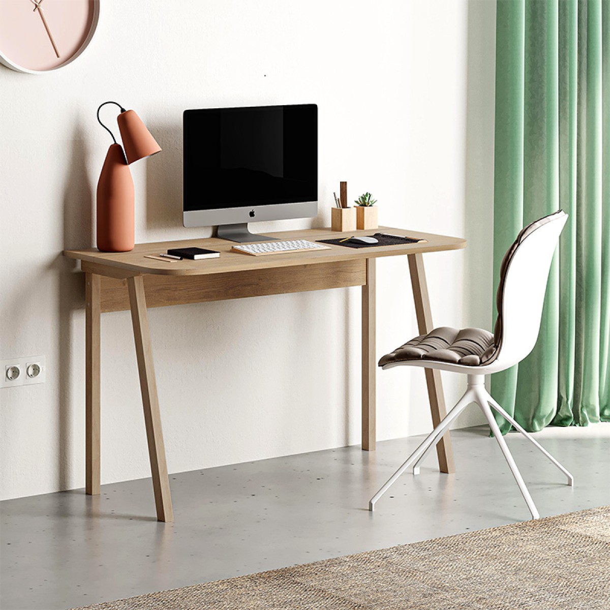 Γραφείο εργασίας Luton Megapap χρώμα φυσικό οξιάς 120x60x75εκ.
