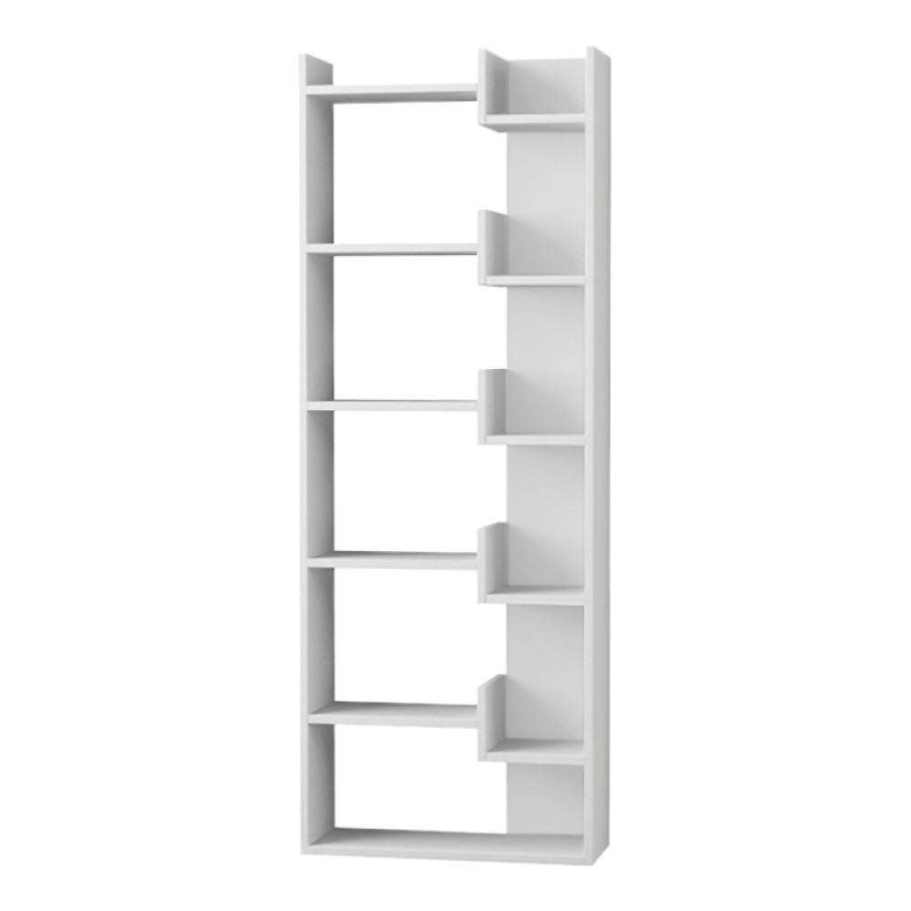 Βιβλιοθήκη Oppa Megapap χρώμα λευκό 60x22x162εκ.