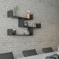 Ραφιέρα τοίχου Tibet Megapap μελαμίνης χρώμα ανθρακί 119x22x66εκ.
