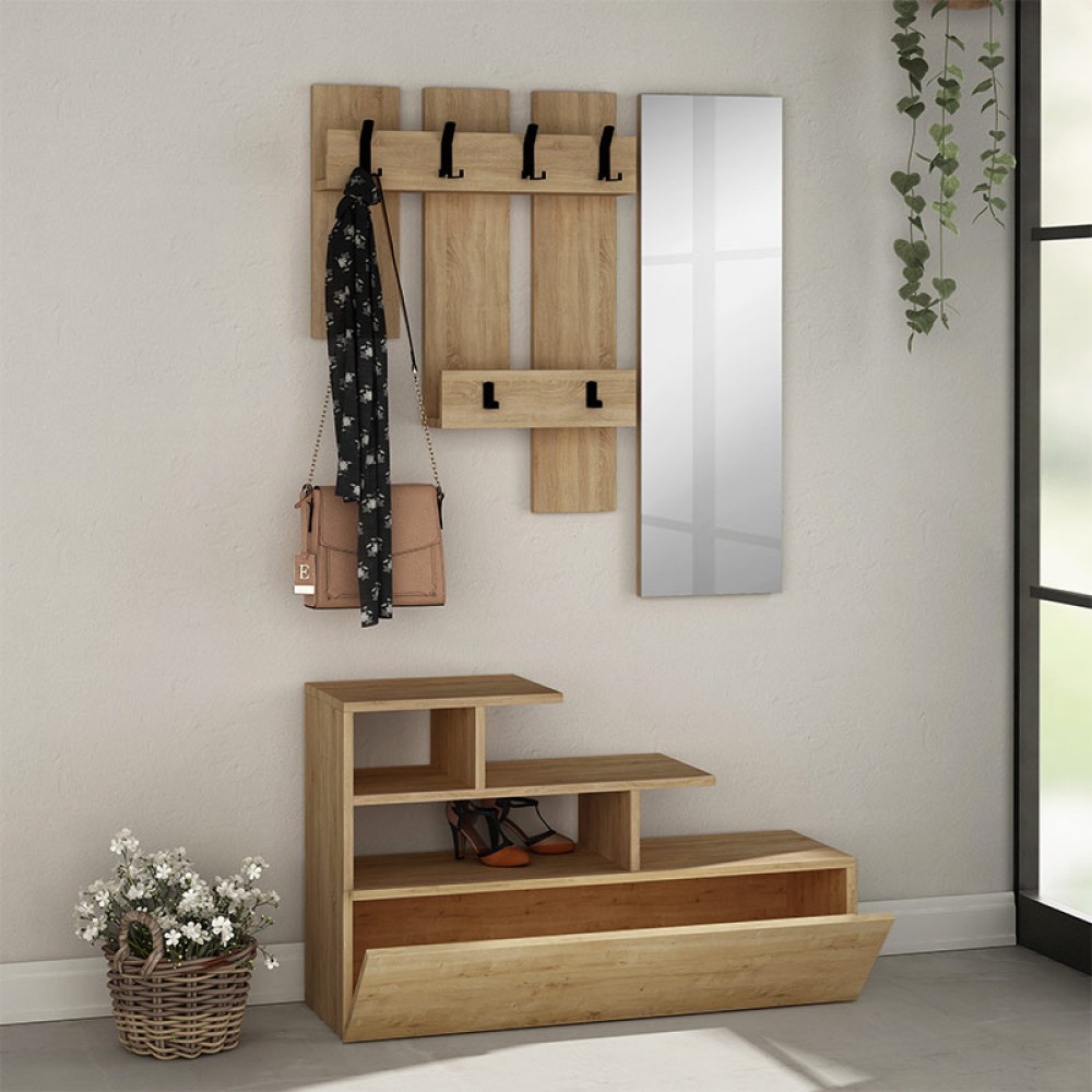 Έπιπλο εισόδου Vesty Megapap χρώμα sapphire oak 100x30x61εκ.