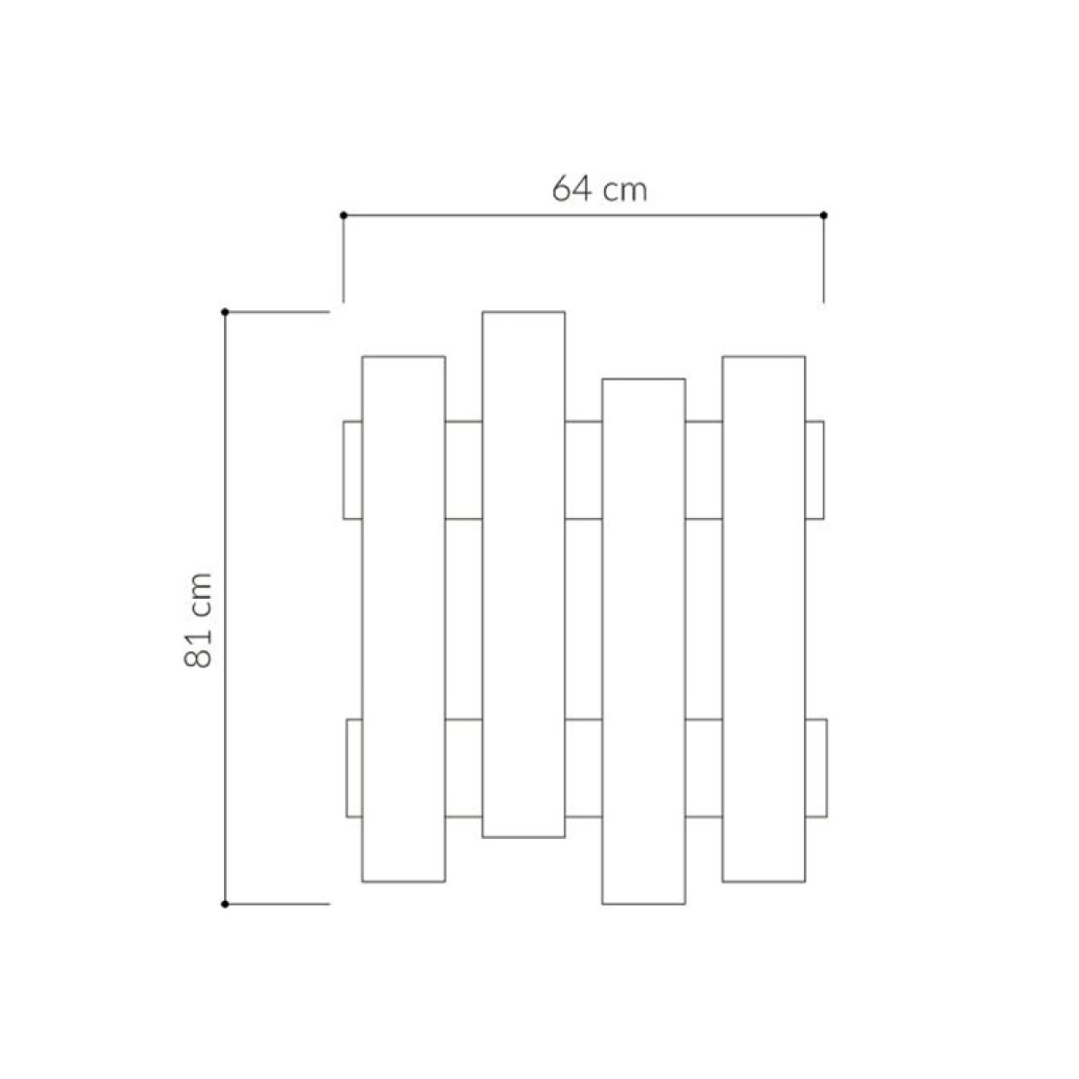 Κρεμάστρα τοίχου Wave Megapap χρώμα black wood 64x4x81εκ.