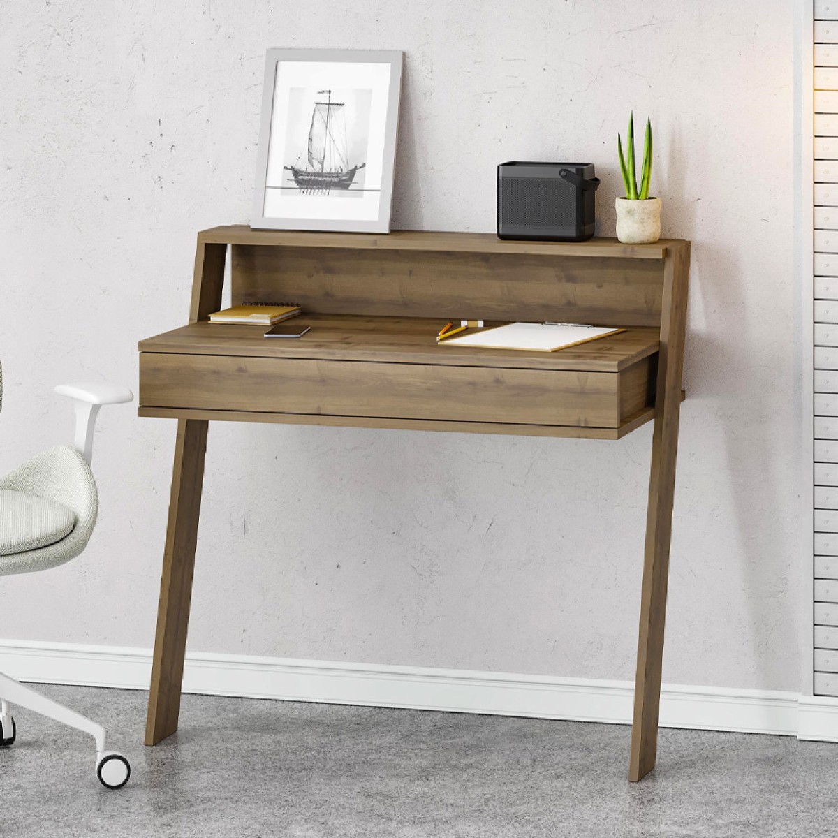Γραφείο εργασίας Cowork Megapap χρώμα ανοιχτό καρυδί 94x50x91εκ.