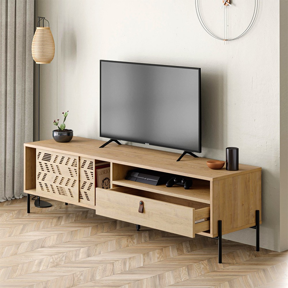 Έπιπλο τηλεόρασης Dionysos Megapap χρώμα sapphire oak 170x45x48,6εκ.