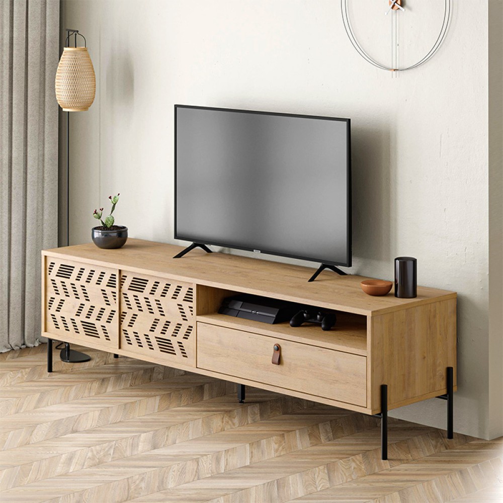 Έπιπλο τηλεόρασης Dionysos Megapap χρώμα sapphire oak 170x45x48,6εκ.