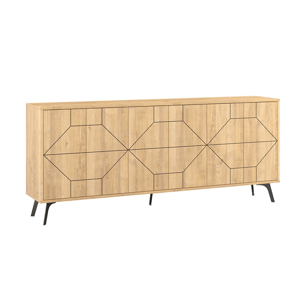 Μπουφές μελαμίνης Dune Megapap χρώμα φυσικό οξιάς 184x35x77,4εκ.