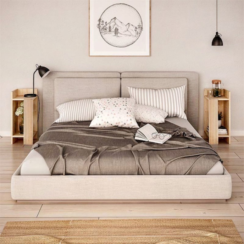 Κομοδίνο Elos Megapap σετ 2 τεμαχίων χρώμα sapphire oak 25x27x60εκ.