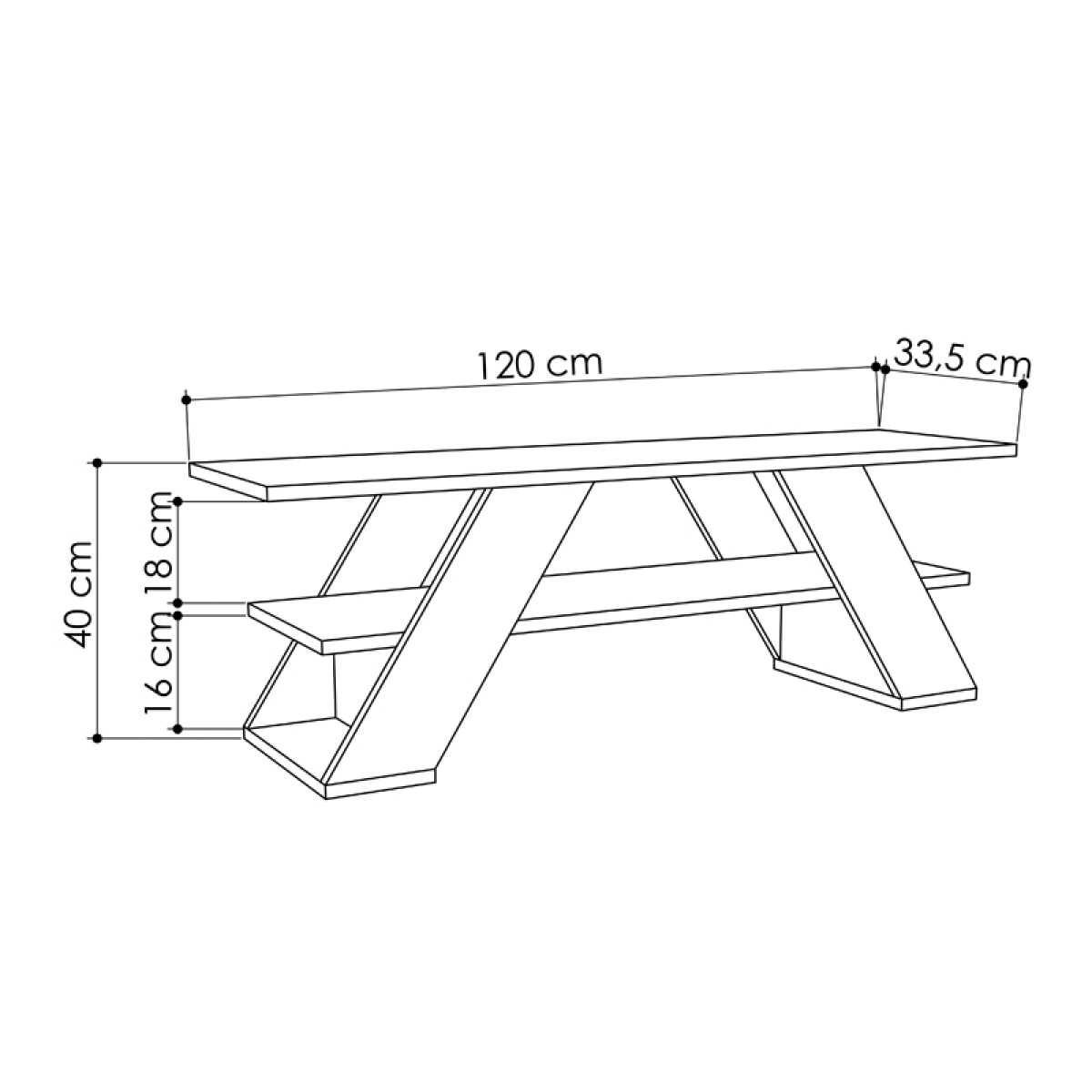Έπιπλο τηλεόρασης Farfalla Megapap χρώμα sapphire oak 120x33,5x40εκ.