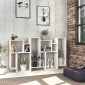 Βιβλιοθήκη Karmato Megapap χρώμα λευκό 96x25,5x168,5εκ.