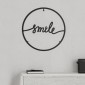 Διακοσμητικό τοίχου Smile Megapap μεταλλικό χρώμα μαύρο 45x2x45εκ.