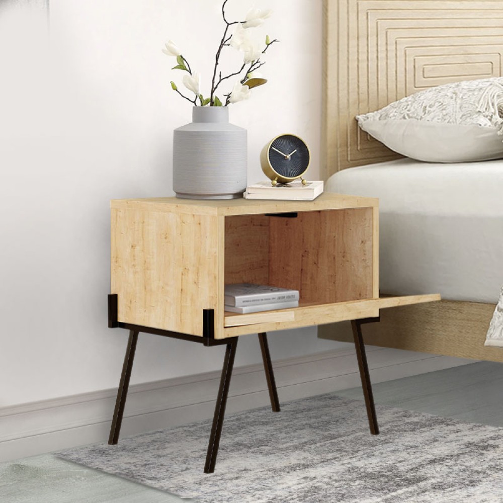 Κομοδίνο Naive Megapap χρώμα sapphire oak 48x34x51εκ.