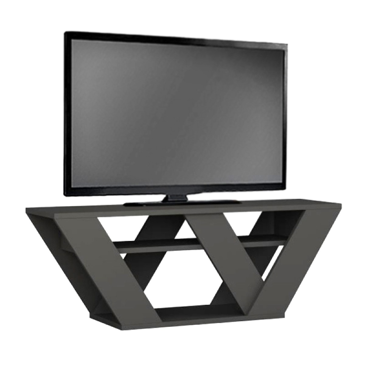 Έπιπλο τηλεόρασης Pipralla Megapap χρώμα ανθρακί 110x30x40εκ.