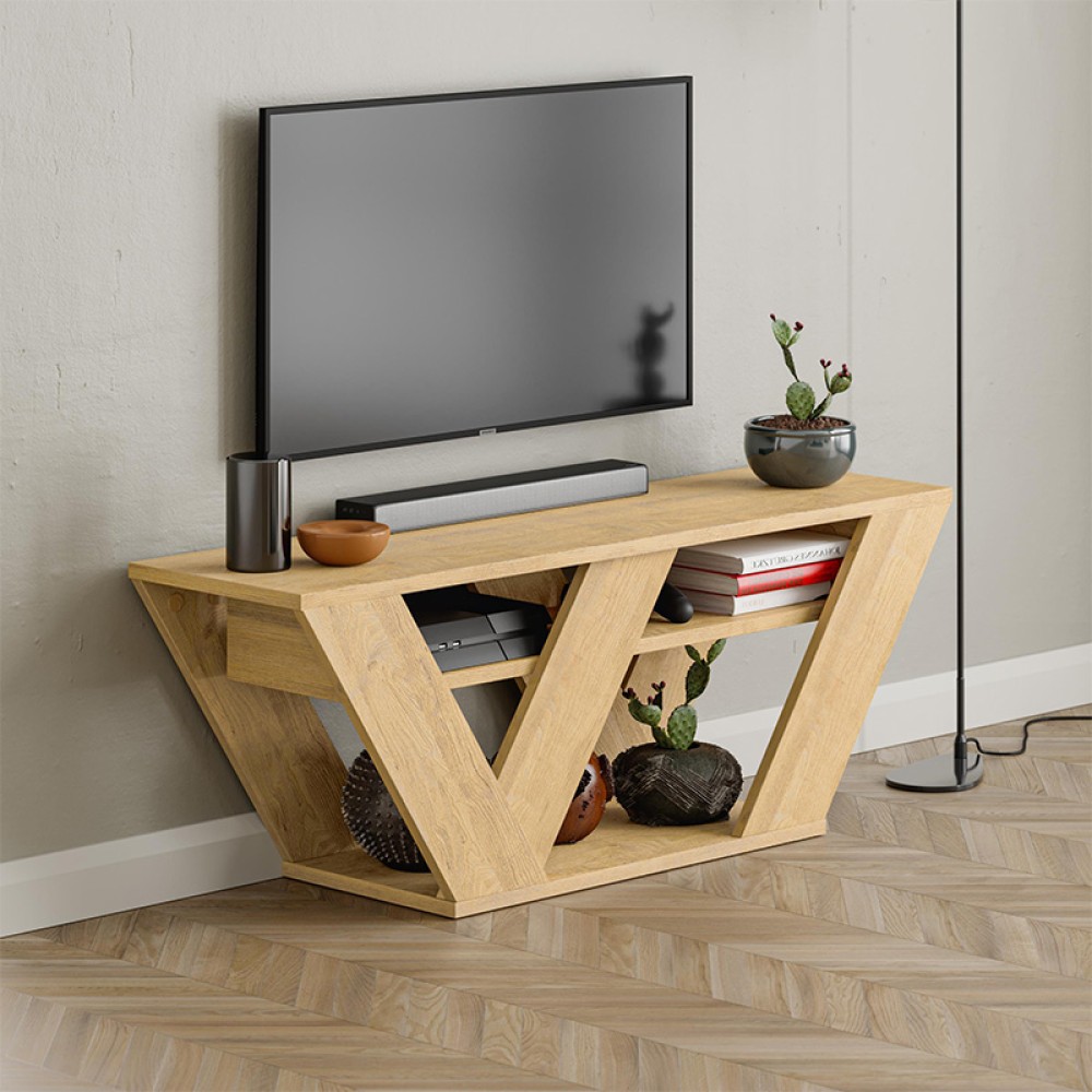 Έπιπλο τηλεόρασης Pipralla Megapap χρώμα sapphire oak 110x30x40εκ.