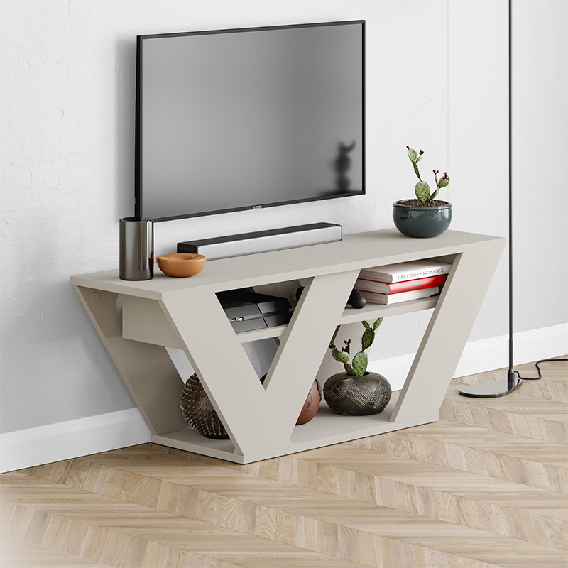 Έπιπλο τηλεόρασης Pipralla Megapap χρώμα sandstone 110x30x40εκ.