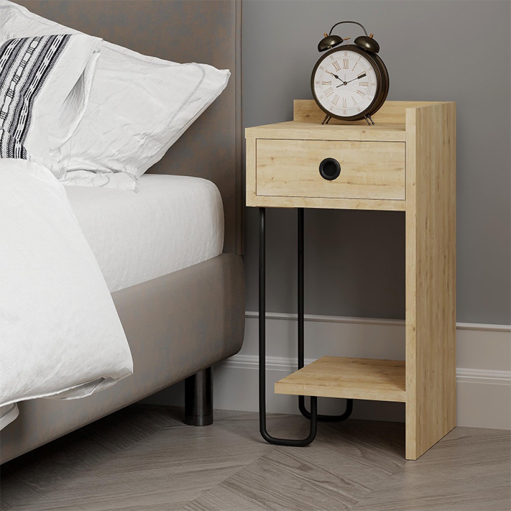 Κομοδίνο Sirius Megapap δεξί χρώμα sapphire oak 32x30x61εκ.