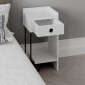 Κομοδίνο μελαμίνης Sirius Megapap δεξί χρώμα λευκό 32x30x61εκ.
