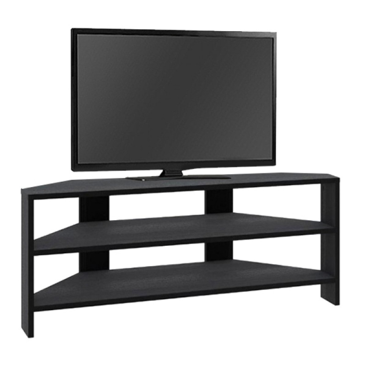 Έπιπλο τηλεόρασης γωνιακό Thales Megapap χρώμα black wood 110x36x45εκ.