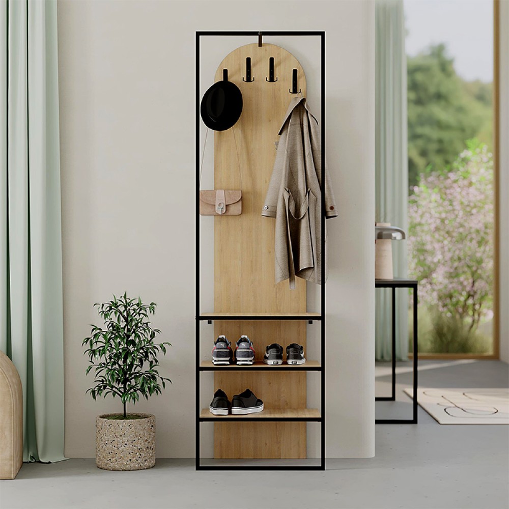 Έπιπλο εισόδου Archy Megapap χρώμα sapphire oak 53x31,7x180εκ.