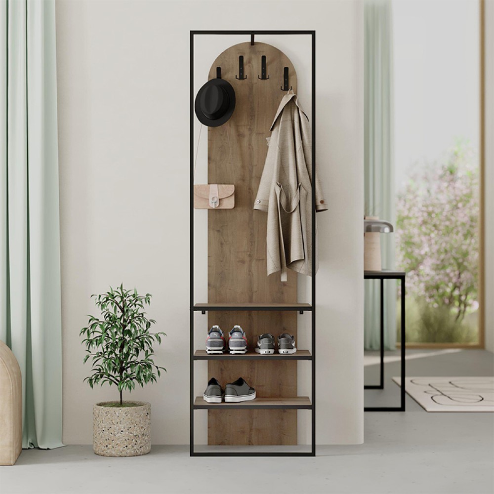 Έπιπλο εισόδου Archy Megapap χρώμα ανοιχτό καρυδί 53x31,7x180εκ.