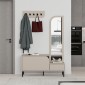 Έπιπλο εισόδου Mila Megapap με κρεμάστρα χρώμα sandstone120x37x171,6εκ.