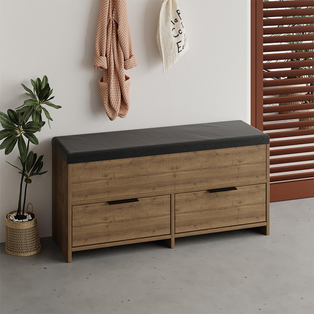 Παπουτσοθήκη Cove Megapap χρώμα ανοιχτό καρυδί 106x34x51,5εκ.
