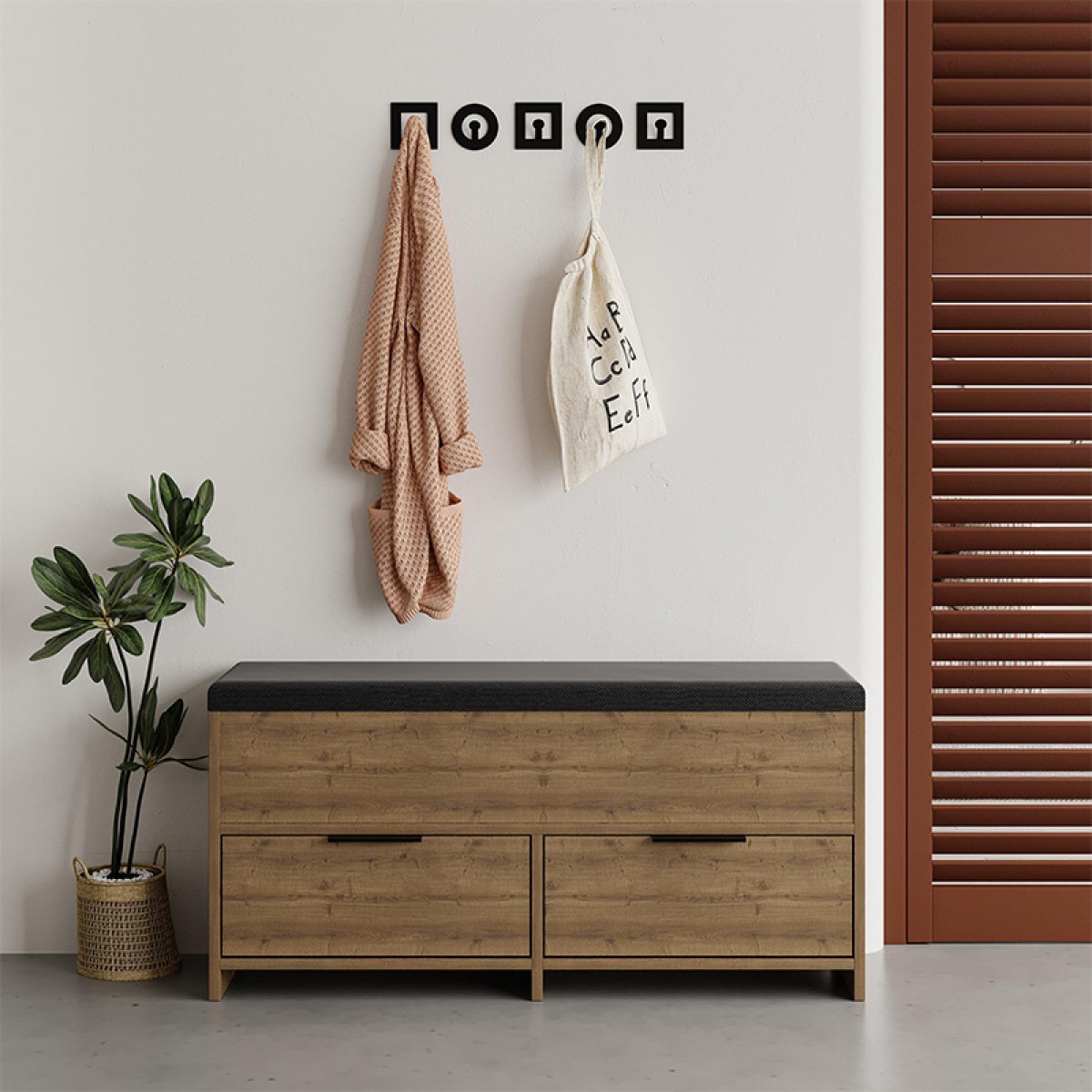 Παπουτσοθήκη Cove Megapap χρώμα ανοιχτό καφέ 106x34x51,5εκ.