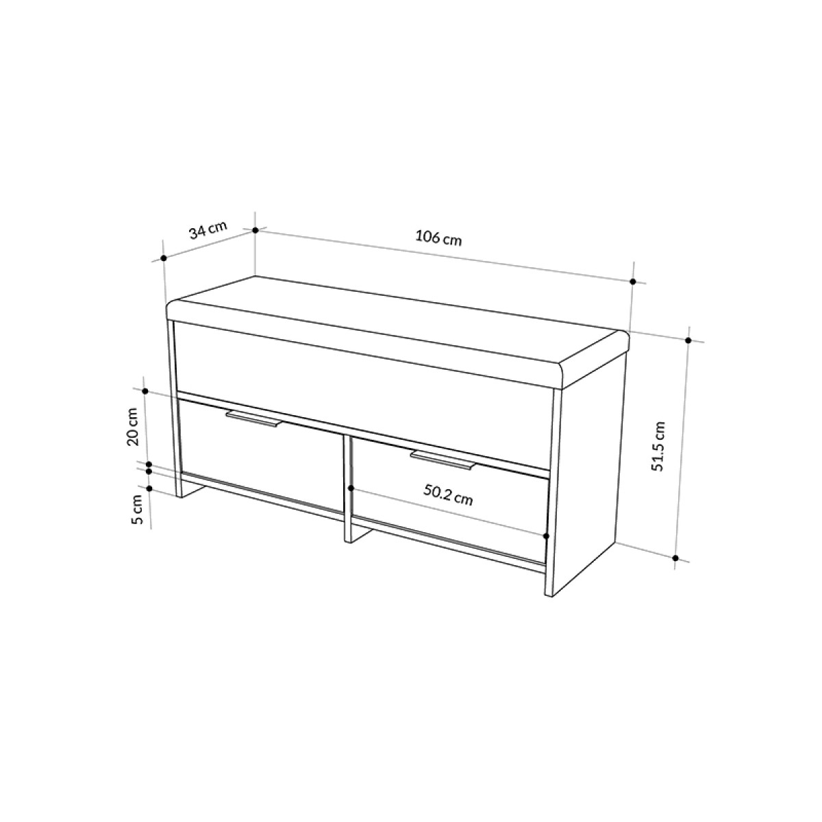 Παπουτσοθήκη Cove Megapap χρώμα ανοιχτό καφέ 106x34x51,5εκ.