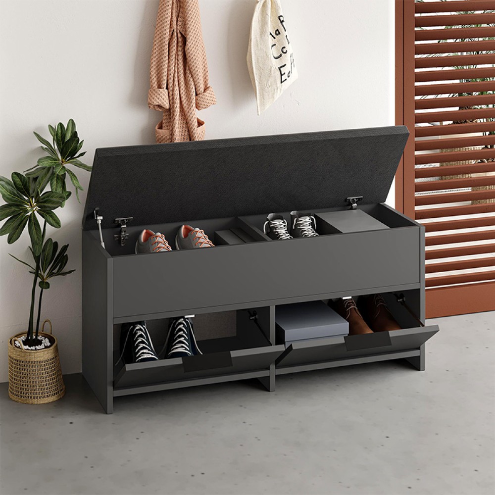 Παπουτσοθήκη Cove Megapap χρώμα ανθρακί 106x34x51,5εκ.