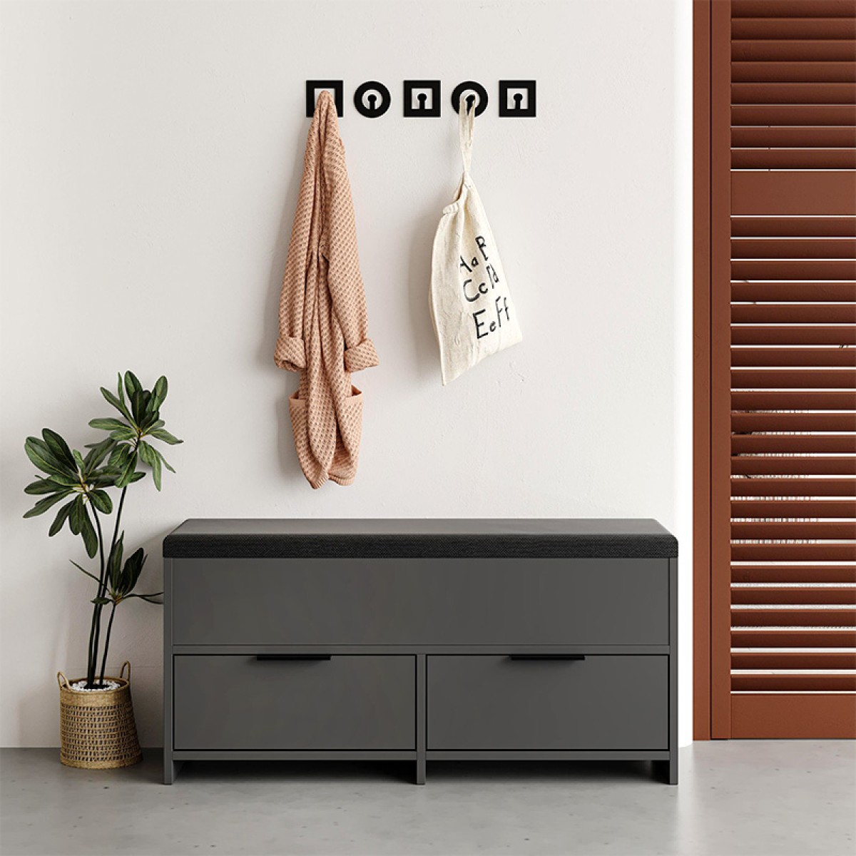 Παπουτσοθήκη Cove Megapap χρώμα ανθρακί 106x34x51,5εκ.