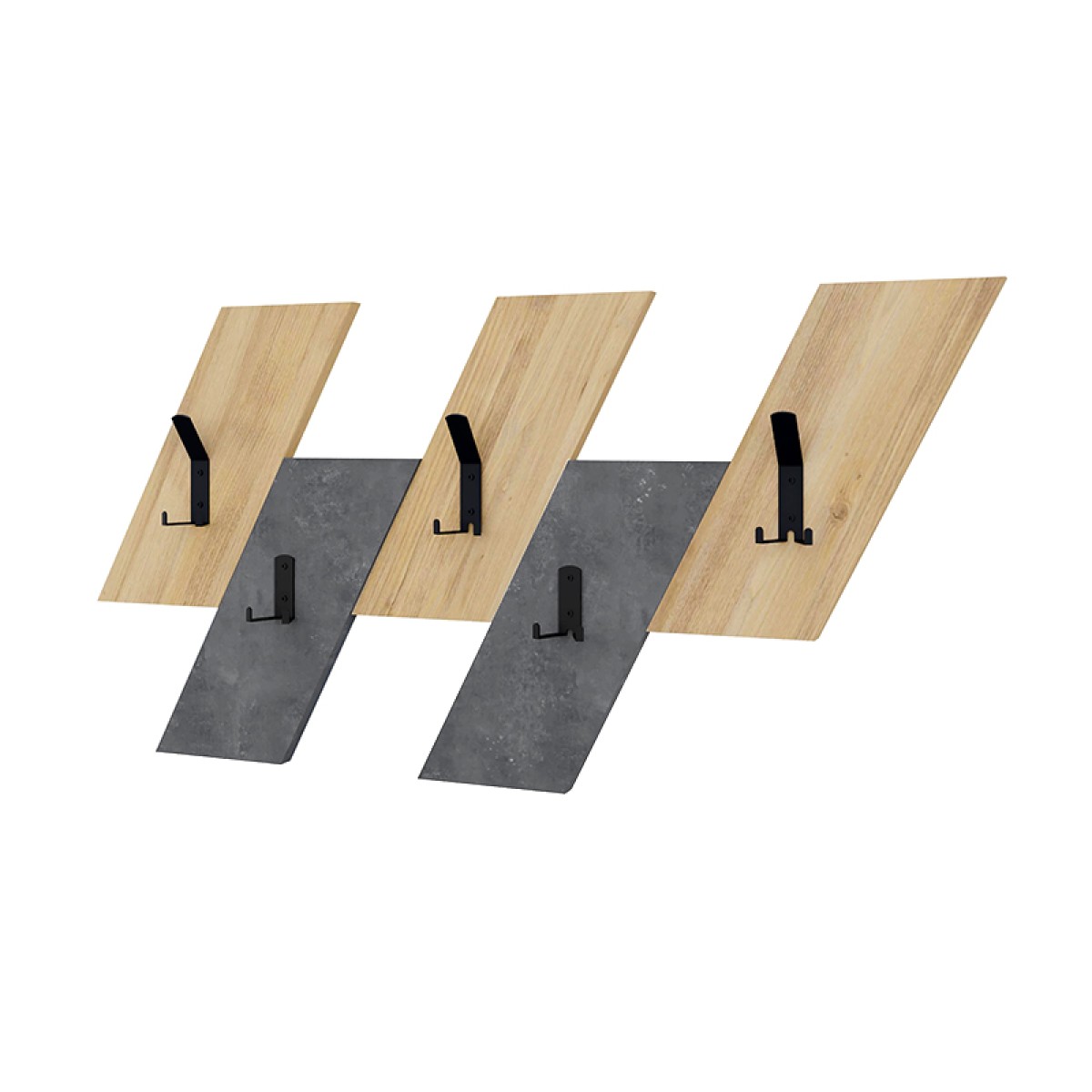 Κρεμάστρα τοίχου Livy Megapap χρώμα sapphire oak - γκρι ρετρό 75,2x1,8x45,3εκ.