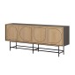 Μπουφές Joji Megapap χρώμα sapphire oak - silky black 186,8x40x77,6εκ.
