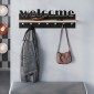 Κρεμάστρα τοίχου Welcome Megapap χρώμα μαύρο - sapphire oak 86x15,2x29εκ.