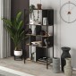 Βιβλιοθήκη Midi Megapap χρώμα sapphire oak - silky black 88x35x175εκ.