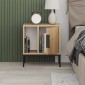 Κομοδίνο Glynn Megapap χρώμα saphhire oak 45x35x50εκ.