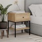 Κομοδίνο Lisa Megapap χρώμα saphhire oak 45x35x56εκ.
