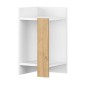 Κομοδίνο Elos Megapap αριστερό χρώμα λευκό - saphhire oak 30x31,7x55εκ.