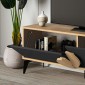 Έπιπλο τηλεόρασης Gora Megapap χρώμα sapphire oak - silky black 140x35,6x51εκ.