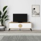 Έπιπλο τηλεόρασης Gora Megapap χρώμα sapphire oak - λευκό 140x35,6x51εκ.