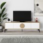 Έπιπλο τηλεόρασης Gora Megapap χρώμα sapphire oak - λευκό 180x35,6x51εκ.