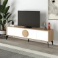 Έπιπλο τηλεόρασης Gora Megapap χρώμα sapphire oak - λευκό 180x35,6x51εκ.