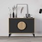 Μπουφές Gora Megapap χρώμα sapphire oak - silky black 110x40x82εκ.